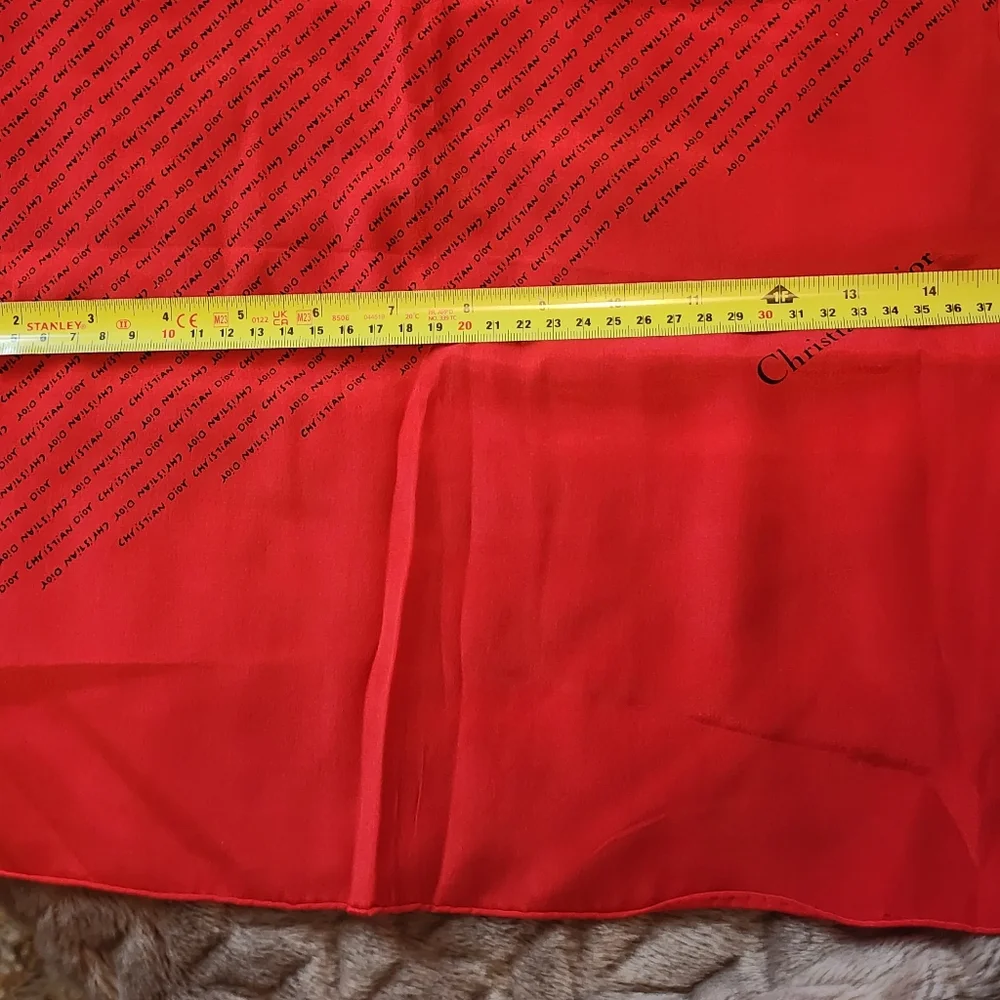 Christian Dior Red Scarf Silk